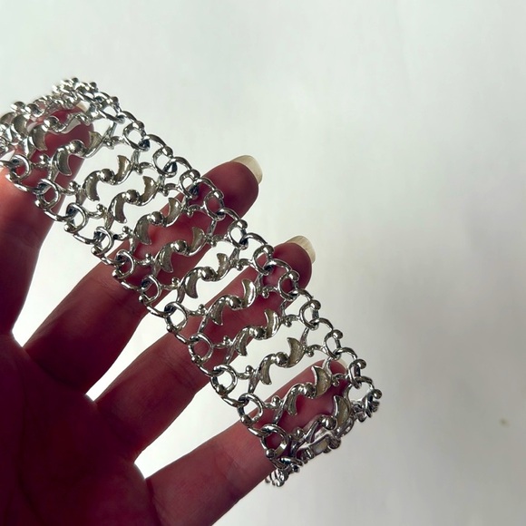 Vintage Sarah Coventry Elegant Silver Tone Chain Link Statement Bracelet - Picture 2 of 5